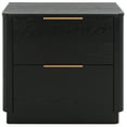 thumbnail image 5 of SAFAVIEH Couture Gabrietta Modern Nightstand with 2 Drawers, Black, 5 of 15