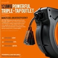 thumbnail image 2 of SuperHandy Extension Cord Reel - Retractable 12AWG x 50FT - Upgraded Design, 2 of 5