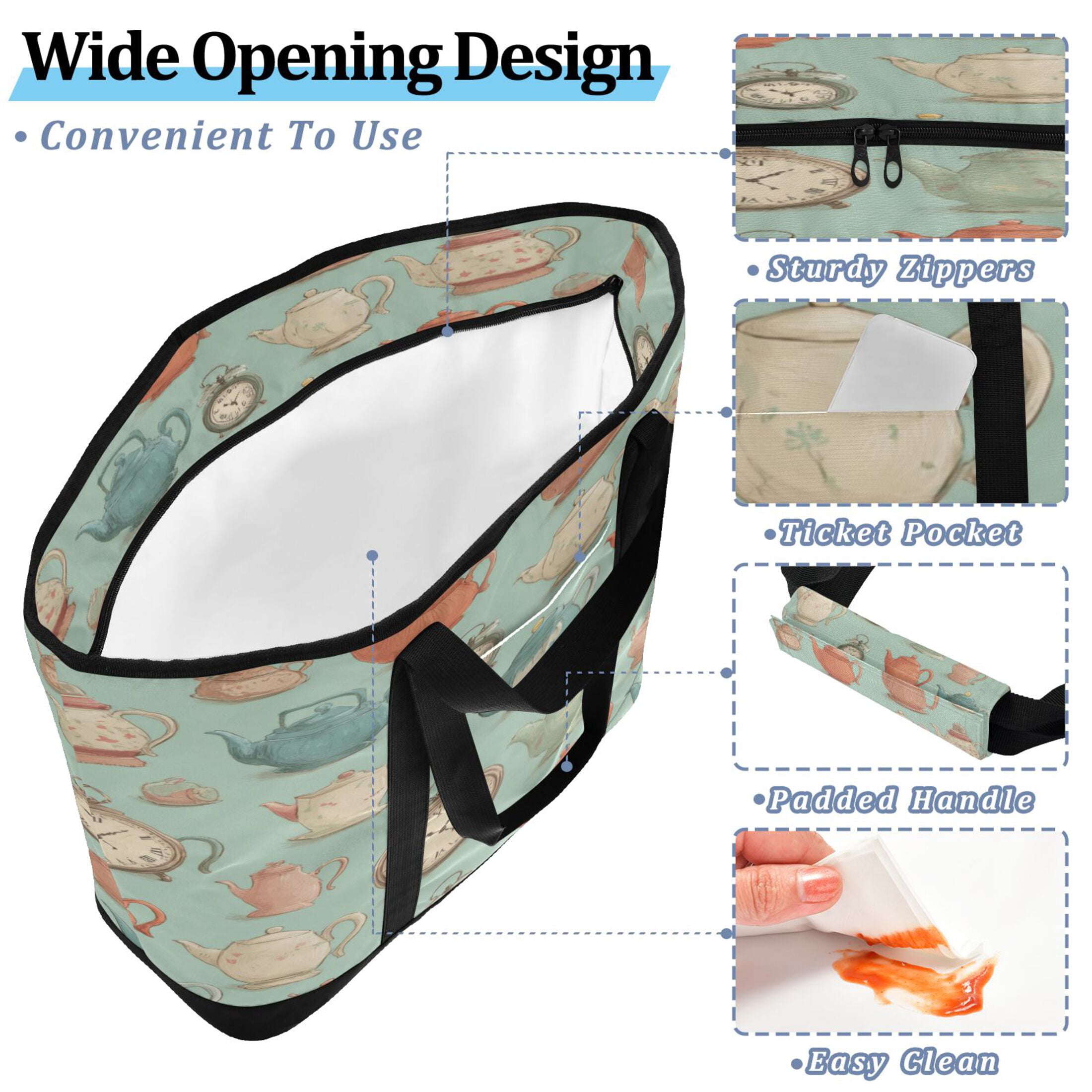 Extra-Large Wide Opening Design Capacity Hand-Held Ice Pack Thickened Insulation Layer For Long-Lasting Cold Retention For Outdoor Shopping Picnics And Camping Muted Pastel Colors