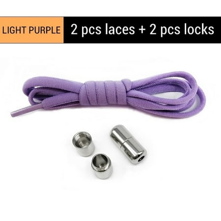 

1Pair No Tie Shoelaces Semicircle Elastic Shoelace Flat Shoe Laces Adult Kids Lazy Laces Sneakers Shoestrings Sports Accessories-Round Purple 100cm