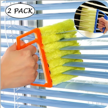 

EIMELI 2Pcs Microfibre Blind Blade Cleaner Window Conditioner Duster Clean Brush With 7 Slat Handheld Household Kitchen Cleaning Tools