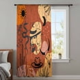 thumbnail image 4 of Western Boho Sheer Curtains 54 Inches Long, Vintage Cowboys Abstract Cactus Plant Orange Light Filering Curtains, Breathable Simi Curtain Privacy Drapes for Kitchen Bathroom Nursery Window Treatment, 4 of 9