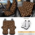 thumbnail image 3 of HUISEFOR 15 Pcs Giraffe Car Seat Cover Full Set for Most Truck SUV Including Steering Wheel Cover Seat Belt Cover Garbage Can Rear View Mirror Cover Coasters Suitable for Most Cars SUV, 3 of 7