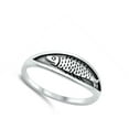 thumbnail image 4 of Oxidized Fish Ring .925 Sterling Silver Band Jewelry Female Male Unisex Size 9, 4 of 4
