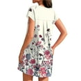 thumbnail image 4 of UoCefik Short Dresses For Women Summer Short Sleeve Ethnic Floral T-Shirt Dresses Holiday Crewneck Cute Casual Sundress Party Beach Mini Dress with Pockets Hot Pink M, 4 of 4