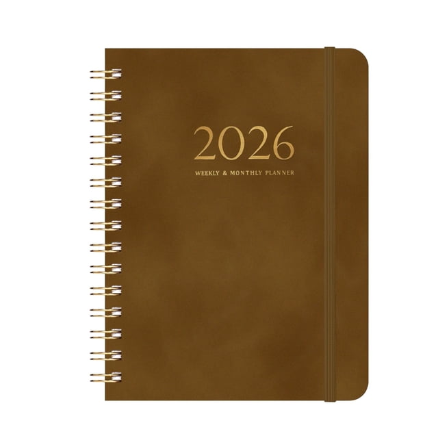 A5 Schedule Planner 2025 July To 2026 With Date Notes 140 Page Faux Leather Cover Coil Bound