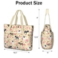 thumbnail image 3 of Tote Bag for Women - Pugs and Flowers Shoulder Bag - Large Utility Work Duffle Bag with Zipper Handbag for Travel, Work, Sprots, 3 of 5