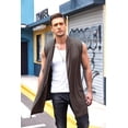 thumbnail image 4 of Coofandy Men's Ruffle Shawl Collar Sleeveless Long Cardigan Vest, 4 of 7