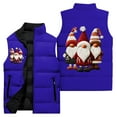 thumbnail image 4 of Ladies' Casual Fashion Sleeveless Christmas Printed Cotton Vest Jacket, Blue, Size XXXXL, 4 of 5