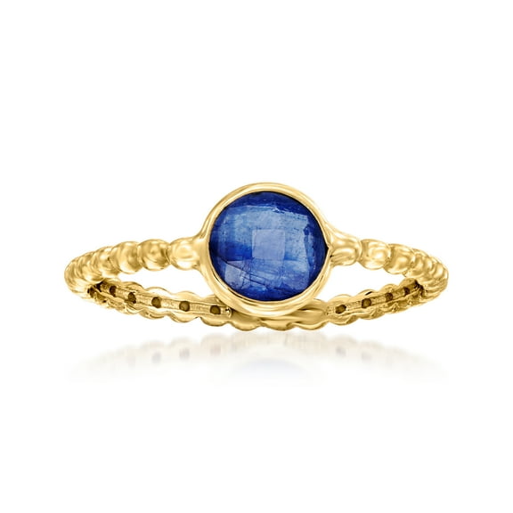 Ross-Simons 1.00 Carat Sapphire Beaded Ring in 14kt Yellow Gold, Women's, Adult