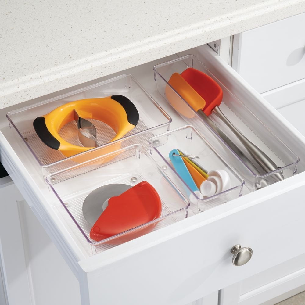 iDESIGN LINUS 52330 Drawer Organizer, Plastic, Clear, 6 in OAL, 2 in OAH, 3 in OAW
