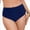 Y505-Dark Blue, variant on Women's High Waisted Bikini Bottom Tummy Control Full Coverage Ruched Bathing Suit Swimsuit Tankini Swim Shorts (Pink,S)