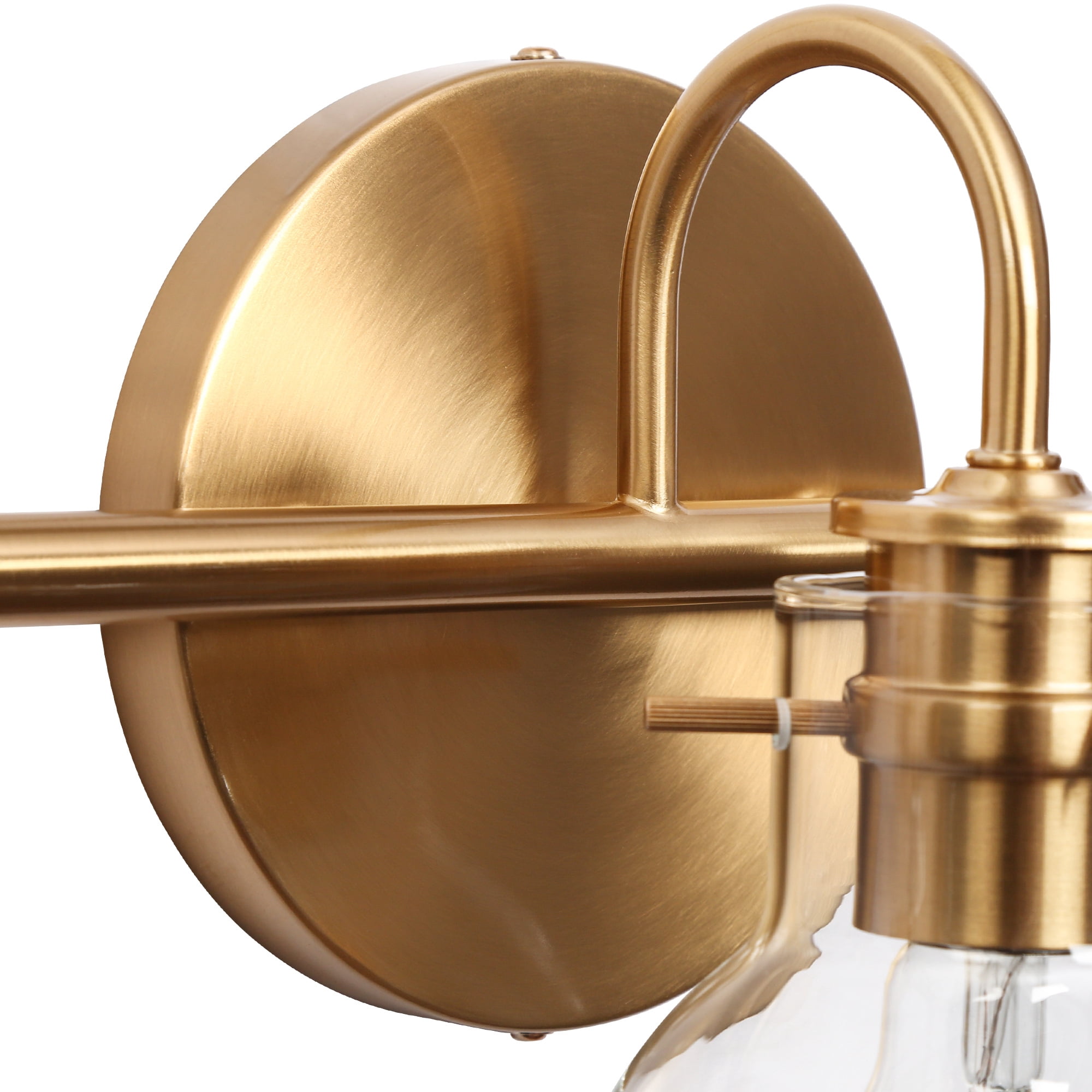 LNC Modern 3-Light Gold Vanity Light with Clear Globe Glass Shades, Bathroom Light