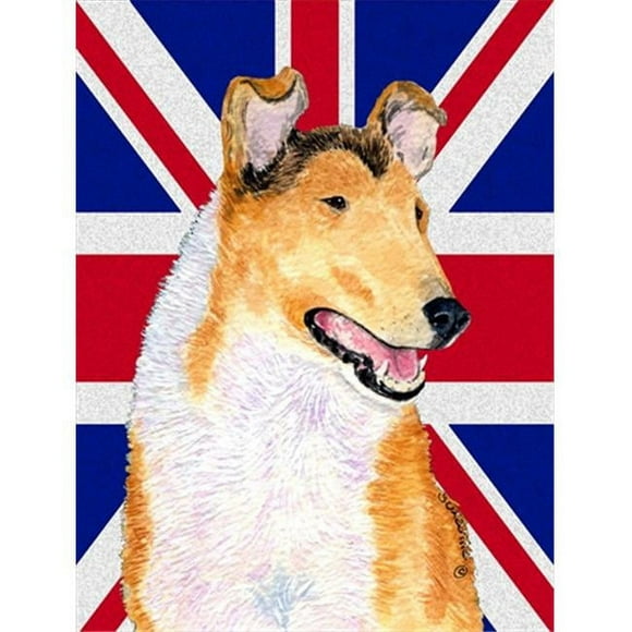 Carolines Treasures SS4912GF Collie Smooth With English Union Jack British Flag Flag Garden Size