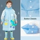 thumbnail image 3 of Chubasquero para niños con diseño de dinosaurio azul, impermeable, capa de lluvia, impermeable, con capucha, impermeable, reutilizable, 5-6 años, 3 of 5