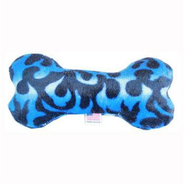 Plush Bone Dog Toy Blue Flame One Size