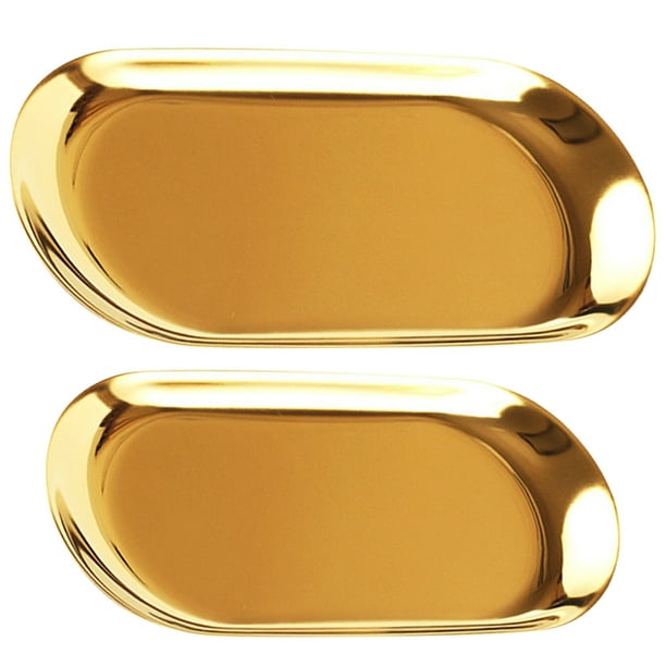 2 piezas bandejas de frutas bandejas bandejas decorativas bandejas de acero inoxidable bandejas de almacenamiento