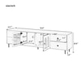 thumbnail image 4 of Harper & Bright Designs Modern TV Stand with Glass Doors for 75 inch TV, Wood TV Storage Cabinet Table with Drawers, Media Console Table with Metal Legs and Metal Handles for Living Room, White, 4 of 16
