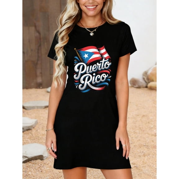 Puerto Rico T-Shirt Dress Casual Summer Dress Everyday Outfit