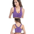thumbnail image 6 of PULLIMORE Women Zipper Sport Bras Seamless High Impact Support Activewear Bra For Gym Yoga Workout (L, Purple), 6 of 9