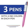 thumbnail image 2 of BIC 4 Color Shine Retractable Ballpoint Pen with 1.0 mm Point and Wide Barrel, 3-Count in Assorted Ink- (Black, Blue, Green, Red Ink), 2 of 3