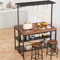 thumbnail image 4 of kitchen Island, Bakers Rack, Island Table for Kitchen,3 Tier Microwave Stand Oven Shelf with Storage,Large Coffee Bar Table, Storage Shelf for Kitchen Dining Room Living Room,5 Hooks,42"*28"*72", 4 of 9