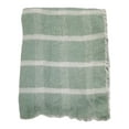 thumbnail image 2 of Womens White Sea Foam Green Dreamy Striped Fringe Blanket Scarf 47 by 47 Inches, 2 of 2