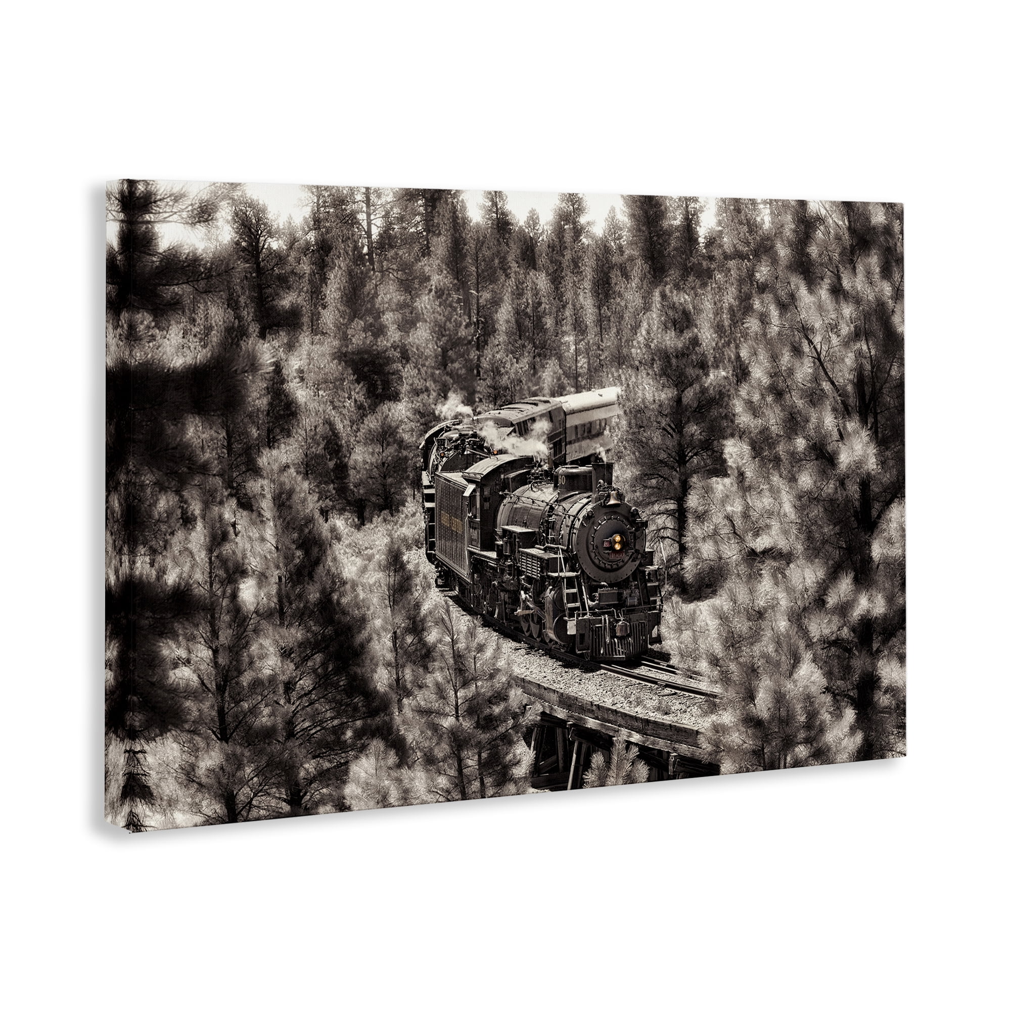 Stupell Industries Train on Curving Path Transportation Photography Wrapped Canvas Art Print Wall Art, 30 x 20