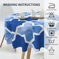 thumbnail image 6 of XMXT Waterproof Round Table Cloth, Blue Watercolor Geometric Tablecloth Polyester Table Cover for Home Kitchen Dining Party Room Decor, 60 inches, 6 of 8