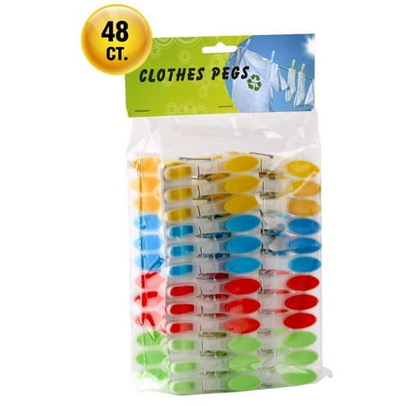 - Greenco Laundry Clips - Plastic Clothespins with Spring - 48 Pack
