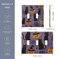 thumbnail image 2 of Yayeee Toggle Light Switch Wall Plate 3-Gang 6.37"x4.48" Decorative Outlet Cover, Purple Halloween Black Cat, 2 of 7