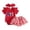 X03 Red, variant on Paguaki Infant Girls 4th Of July Short Sleeve Letter Print Romper Bodysuit Skirt Headband Shoes 4 Piece Outfit Set