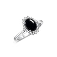thumbnail image 3 of RYLOS Bagues pour Femmes Bague en Or Blanc 14K avec Pierre Précieuse Ovale 7X5MM et Diamants Étincelants Cabochon Onyx Bijoux Taille 10, 3 of 7
