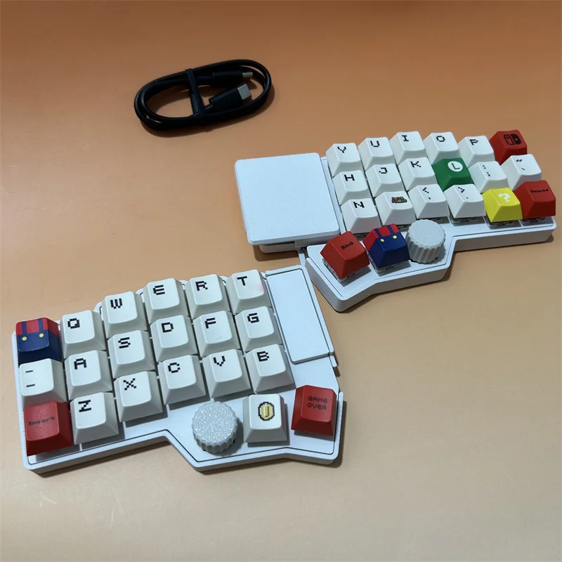 Corne V4.1 Procyon Split Keyboard Kit Square Touchpad Custom RGB VIA with Mouse Knob Hot Swappable Mechanical Keyboard Kit, Wired Single Mode MX Switch, FDM Printed Shell Split Keyboard