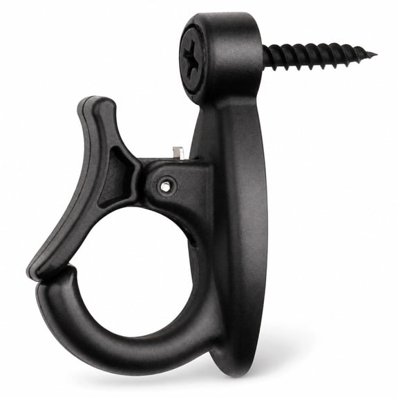 10 Pack Screw-in Spring Snap Hooks, Black Heavy Duty Wall Mounted Quick Release Hooks, Utility Ceiling Hanging Hardware for Plants, Wind Chimes, Lights & Outdoor Decorations