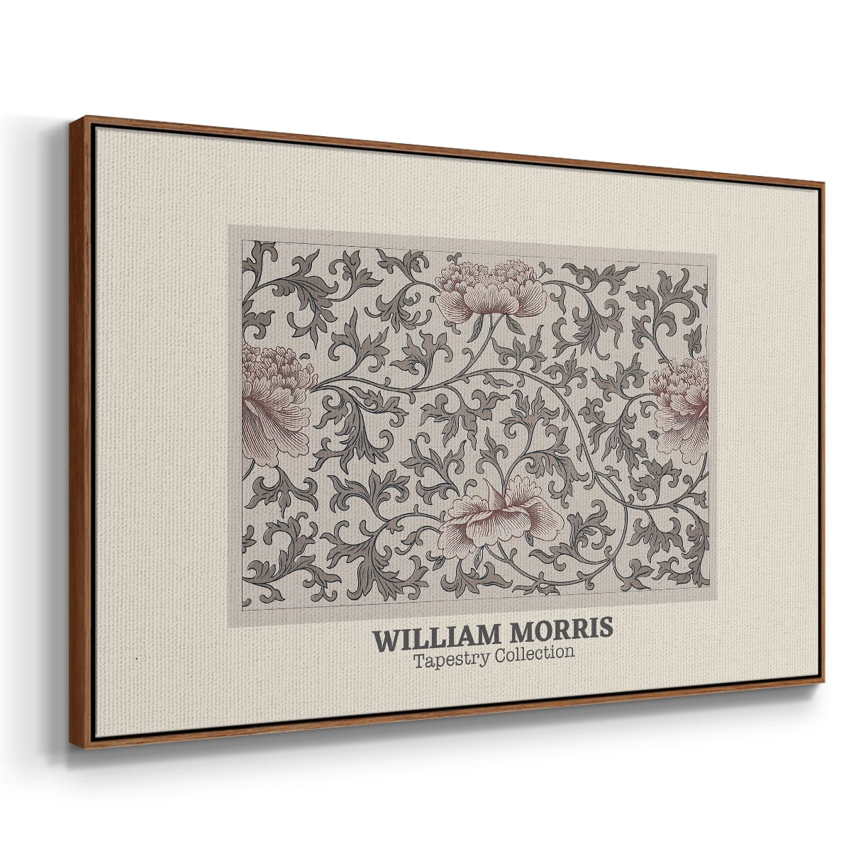 Vintage Abstract Print-XLVI Framed in Walnut Wood Gallery Wrapped Canvas 27 in. x 41 in.