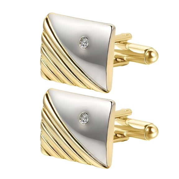 DESIGNICE Cufflinks for Men Gold Stainless Steel Square Cuff Links Business Wedding Shirt