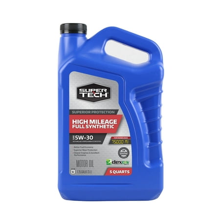 (3 Pack) Super Tech High Mileage Fs 5w-30 5q Dx (Best 5w30 High Mileage Oil)