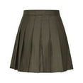 thumbnail image 4 of Maoxin Womens Skirts Women's Solid Color Pleated Belt Pants High Waisted Skirt ,Khaki,2XL, 4 of 8