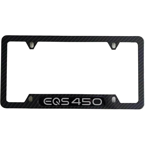 Carbon Fiber License Plate Frame Cover Holder for Mercedes Benz EQS450 Truck Car Accessories Stainless Steel 1PC, CPK22PW