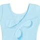 thumbnail image 4 of Vestido de manga larga con cuello redondo para niña, color liso, cuello redondo, mangas largas, falda elástica con volantes, 4 of 4