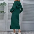 thumbnail image 5 of Gfyviroh Women's Hooded Dresses Drawstring Plus Size Side Slit Sweatshirt Dresses Casual Long Sleeve Midi Dresses with Front Pocket, 5 of 8