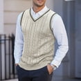 thumbnail image 6 of YMNXA Mens Sweaters Vest Sleeveless V Neck Solid Color Knitted Comfortable Slim Fit Top For Casual Daily Wear Khaki Xxxl, 6 of 8