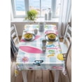thumbnail image 3 of Happy Easter Rectangle Tablecloth, Spring Watercolor Bunny Eggs Flower Blue Plaid Waterproof & StainResistant Tablecloth, Washable Oil-proof Table Cover for Dining/Party/Wedding/Buffet 52x70 In, 3 of 9
