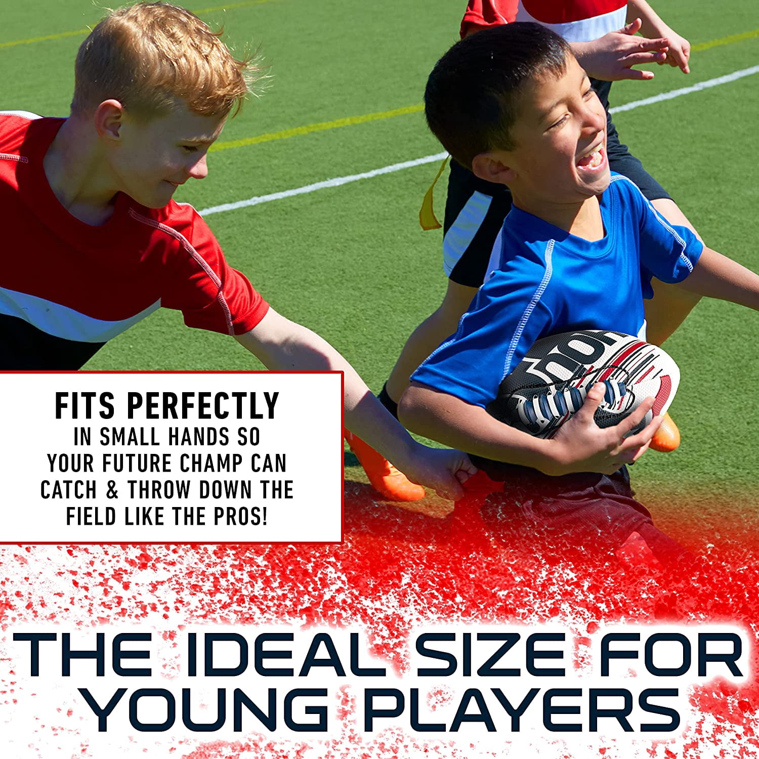NFL Houston Texans Football - Youth Mini Football - 8.5" Football- SPACELACE Easy Grip Texture- Perfect for Kids !