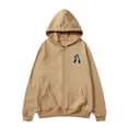 thumbnail image 2 of Mens Shirts Zipper Hooded Pockets Print Casual Long Sleeved Outwear Sweatshirts,Blouse for Men Khaki S, 2 of 3