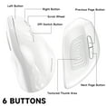 thumbnail image 6 of memzuoix Ergonomic Mouse Wireless,2.4G Optical Cordless Mice with 800/1200/1600 DPI,USB, Vertical Computer Wireless Mouse for Laptop, Mac,PC,Desktop (for Right Hand, Large),White Mouse, 6 of 7