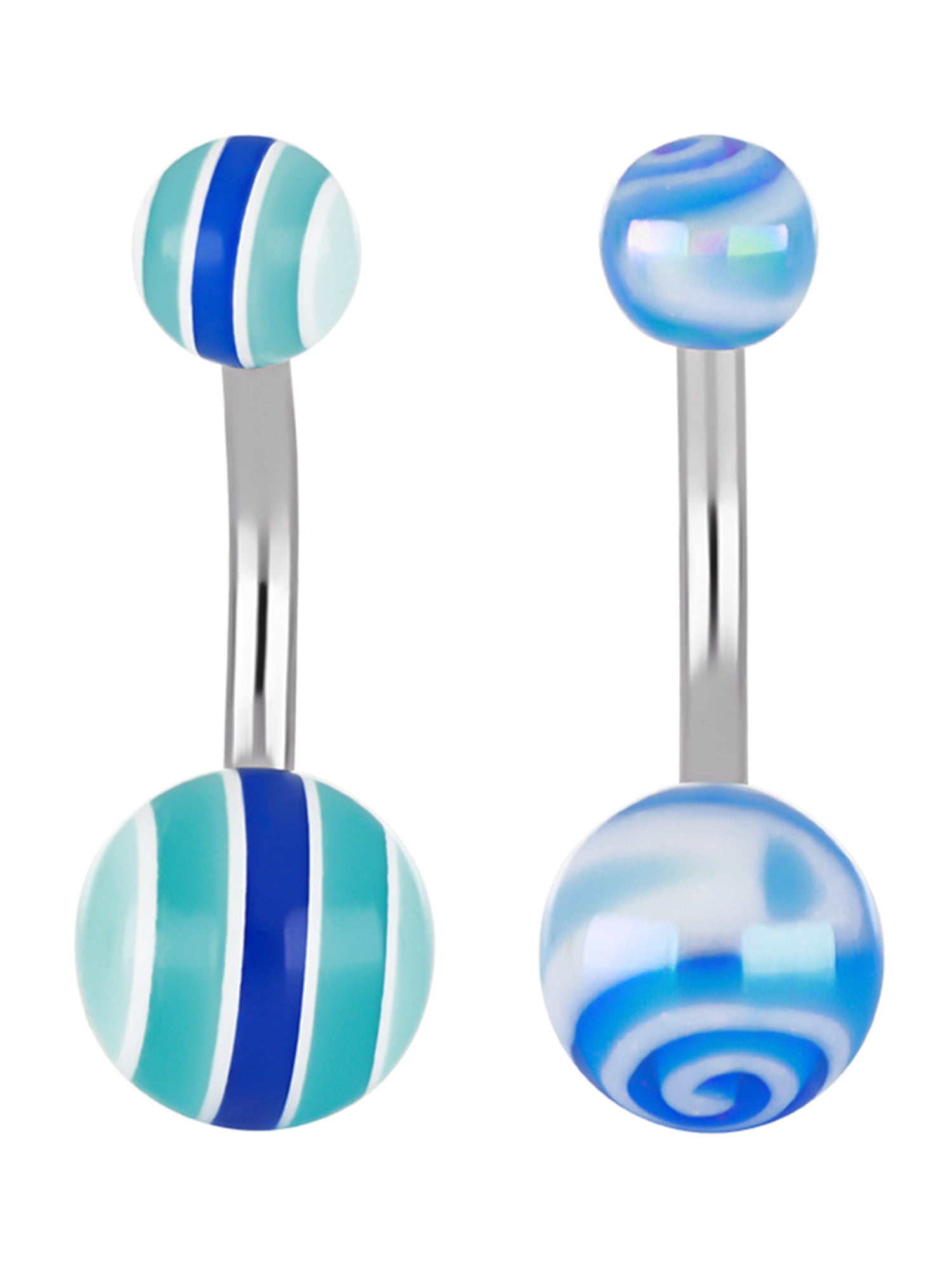 Body Jewelry Women's Stainless Steel 14 Gauge Belly Ring Assorted 5-Pack