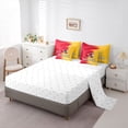 thumbnail image 5 of jejeloiu Rugby Ball 7pcs Bedding Comforter Set,Red Yellow Queen Bedding Sets For Boys Kids Reversible, 5 of 8