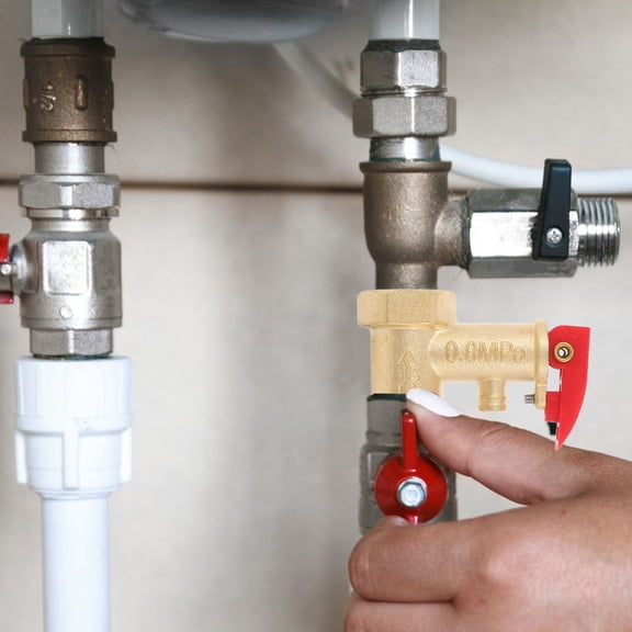 LOLIPPYY Copper Gas Pipe Valve with Backflow Prevention for Water Heating System - 1 Piece